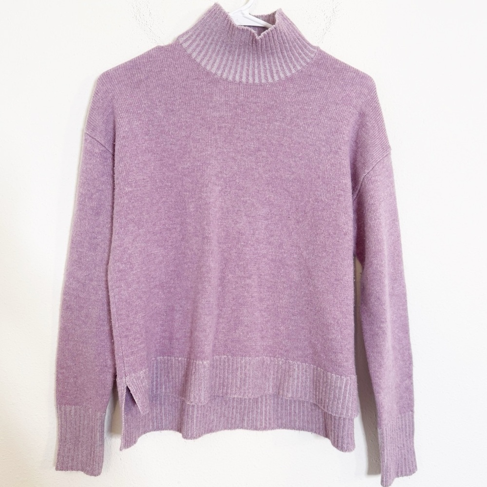 Raffi wool cashmere blend knit Lavender Turtleneck Sweater
